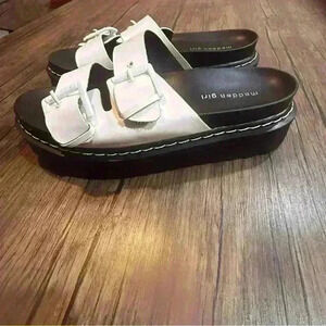 Madden Girl Women’s Dizzy Slide Sandals White Size 10M